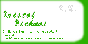 kristof michnai business card